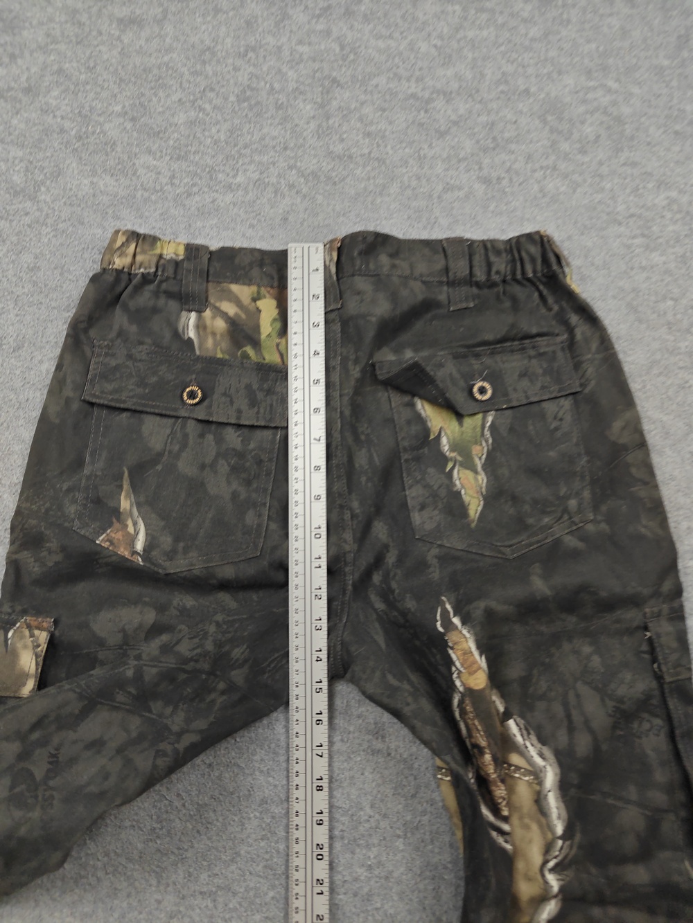 Mossy Oak Pants Mens 32x34 Black Cargo Camouflage Relaxed Fit Elastic Waist - Picture 9 of 12